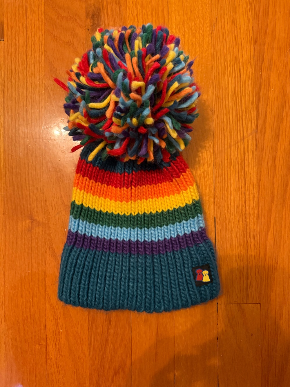 Big Bobble Hats Rainbow Pom Pom Beanie - Multicolor